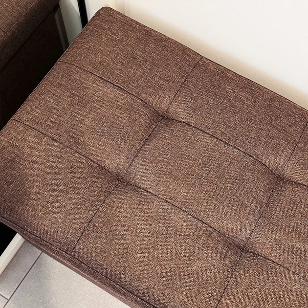 Пуф подвійний для зберігання текстильний складаний MBM HOME TH-04 BROWN коричневий - Фото 11 Пуф подвійний для зберігання текстильний складаний MBM HOME TH-04 BROWN коричневий - зображення 11