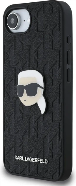 Панель Karl Lagerfeld Monogram Karl Head Pin для Apple iPhone 16e Black (KLHCPSE4PGKLKIPK) - зображення 4