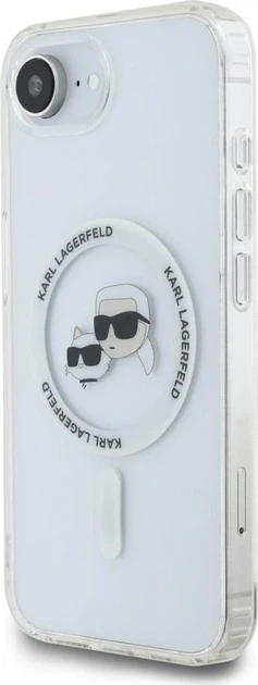 Панель Karl Lagerfeld IML Metal Karl & Choupette Head with MagSafe для Apple iPhone 16e White (KLHMPSE4HLSKCH) - зображення 4