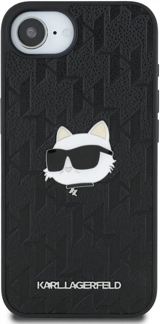 Панель Karl Lagerfeld Monogram Choupette Head Pin для Apple iPhone 16e Black (KLHCPSE4PGKLCHPK) - зображення 2