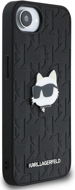Панель Karl Lagerfeld Monogram Choupette Head Pin для Apple iPhone 16e Black (KLHCPSE4PGKLCHPK) - зображення 3