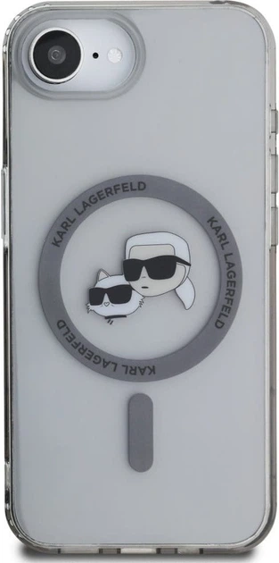 Панель Karl Lagerfeld IML Metal Karl & Choupette Head with MagSafe для Apple iPhone 16e Black (KLHMPSE4HLSKCK) - зображення 2
