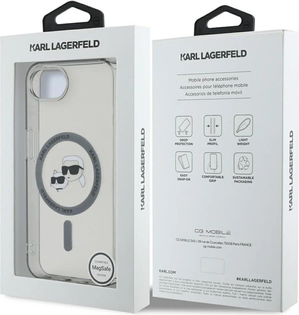 Панель Karl Lagerfeld IML Metal Karl & Choupette Head with MagSafe для Apple iPhone 16e Black (KLHMPSE4HLSKCK) - зображення 8