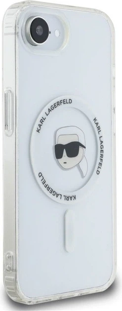 Панель Karl Lagerfeld IML Metal Karl Head with MagSafe для Apple iPhone 16e White (KLHMPSE4HLSKIH) - зображення 3