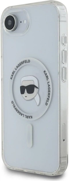 Панель Karl Lagerfeld IML Metal Karl Head with MagSafe для Apple iPhone 16e White (KLHMPSE4HLSKIH) - зображення 4