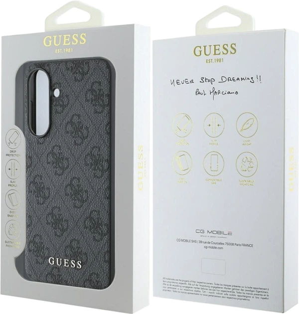 Etui plecki Guess 4G Metal Gold Logo do Samsung Galaxy A56 Black (GUHCSA56G4GFGR) - obraz 7
