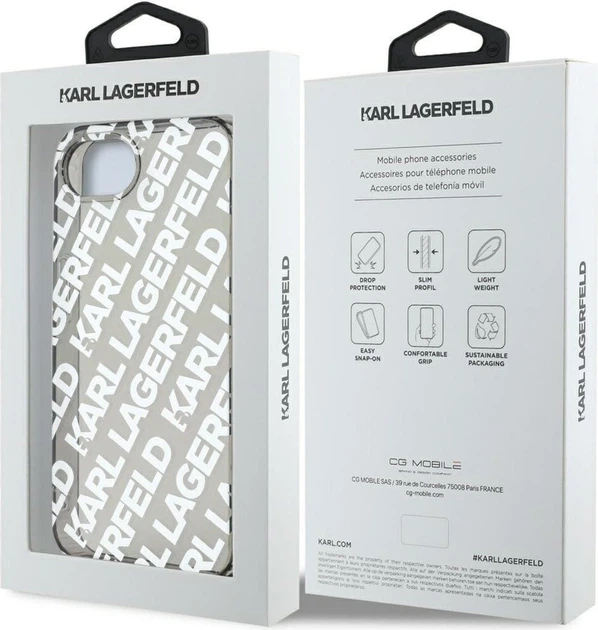 Панель Karl Lagerfeld IML Repeat Logo для Apple iPhone 16e Silver (KLHCPSE4HKFOEMS) - зображення 7