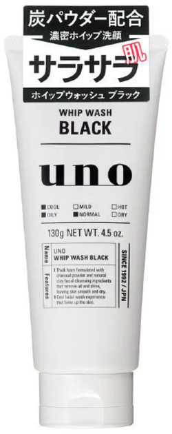 Себорегулююча пінка для вмивання Uno Whip Wash Black для чоловічої шкіри 130 мл (4901872449675) - Фото 1 Себорегулююча пінка для вмивання Uno Whip Wash Black для чоловічої шкіри 130 мл (4901872449675) - зображення 1