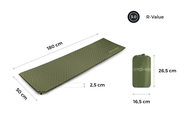 Mata samopompująca Spokey AIR PAD 941066 180 x 50 x 2.5 cm Zielona (5905339410665) - obraz 8
