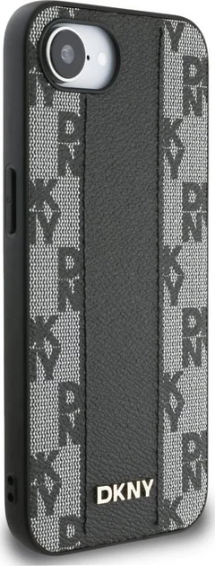 Панель DKNY Leather Checkered Mono Pattern with MagSafe для Apple iPhone 16e Black (GSM192631) - зображення 3