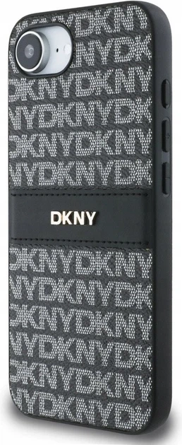 Панель DKNY Repeat Texture Pattern with Tonal Stripe для Apple iPhone 16e Black (3666339453978) - зображення 4
