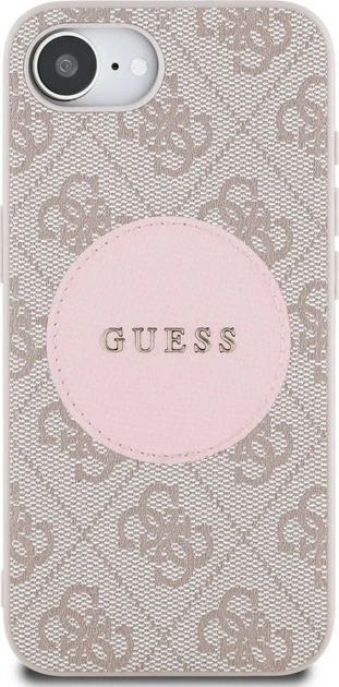 Etui plecki Guess 4G Round Patch Classic Logo with MagSafe do Apple iPhone 16e Pink (GUHMPSE4P4PGRSGP) - obraz 2