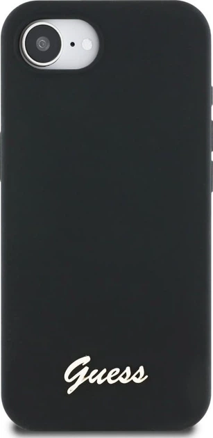 Панель Guess Silicone Script Metal Logo with MagSafe для Apple iPhone 16e Black (GUHMPSE4SMBSLK) - зображення 2