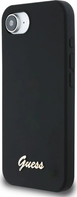 Панель Guess Silicone Script Metal Logo with MagSafe для Apple iPhone 16e Black (GUHMPSE4SMBSLK) - зображення 4