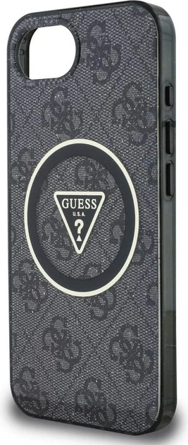 Панель Guess IML Metal Glitter 4G Circle Triangle with MagSafe для Apple iPhone 16e Black (GUHMPSE4HG4PRTGK) - зображення 6