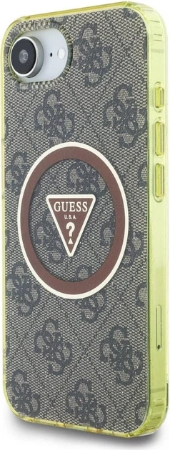 Панель Guess IML Metal Glitter 4G Circle Triangle with MagSafe для Apple iPhone 16e Brown (GUHMPSE4HG4PRTGW) - зображення 4