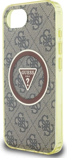Панель Guess IML Metal Glitter 4G Circle Triangle with MagSafe для Apple iPhone 16e Brown (GUHMPSE4HG4PRTGW) - зображення 6