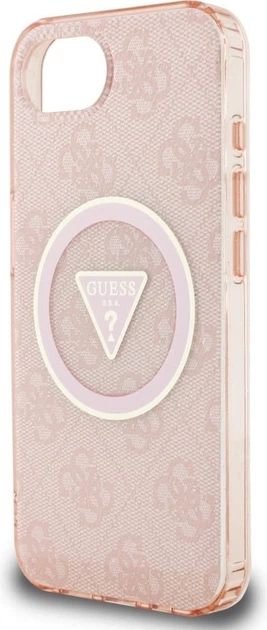 Панель Guess IML Metal Glitter 4G Circle Triangle with MagSafe для Apple iPhone 16e Pink (GUHMPSE4HG4PRTGP) - зображення 6