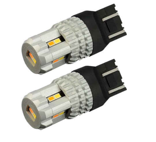 Светодиодная лампа Autoexpect 12SMD 3020 ДХО с функцией поворота цоколь 7443 T20 W21/5W W3x16q12V Двухцветная Белая Желтая 12V (74899) - изображение 2