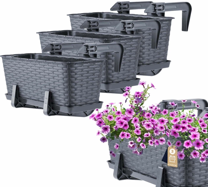 Балконний горщик з ручками Kadax Castro K8201 3 шт - зображення 1