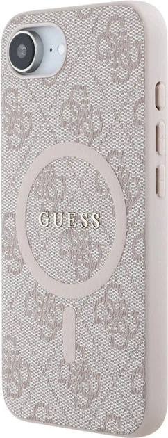 Etui plecki Guess 4G Ring Classic Logo MagSafe do Apple iPhone 16e Pink (GUHMPSE4G4GFRP) - obraz 2