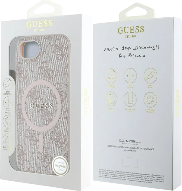 Etui plecki Guess 4G Ring Classic Logo MagSafe do Apple iPhone 16e Pink (GUHMPSE4G4GFRP) - obraz 7