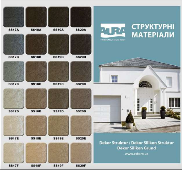 Краска структурная силиконовая Aura Dekor Silikon Struktur Белая 14.8 кг - изображение 2