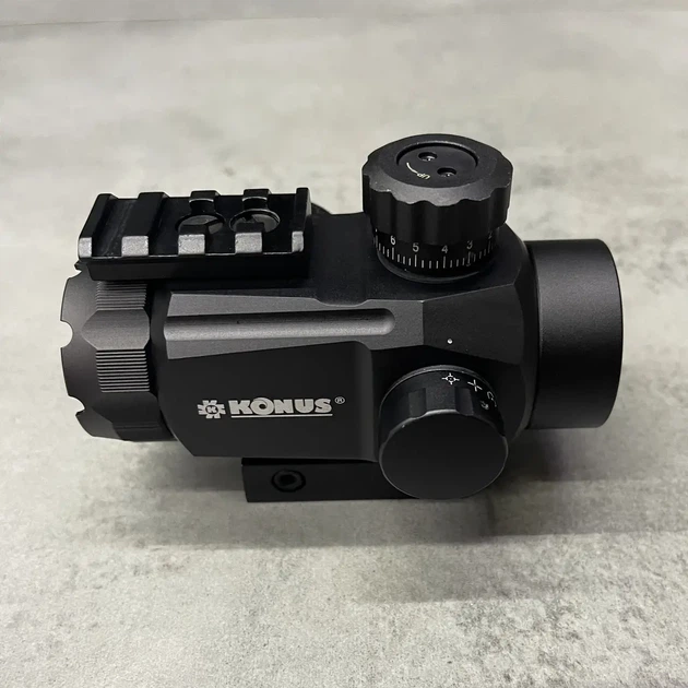 Приціл коліматорний KONUS KONUSIGHT 1x35 (4МОА), кріплення: на планку Вівер (7/8”), ластівчин хвіст - зображення 2