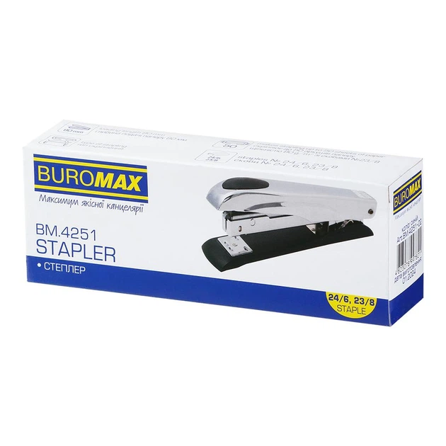 Степлер Buromax Металлик скобы №23; 24 до 50 листов синий (BM.4251-02) - изображение 5