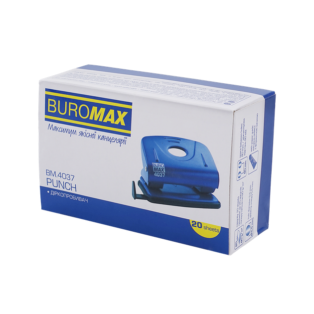 Дырокол металлический Buromax до 20 листов красный (BM.4037-05) - изображение 7