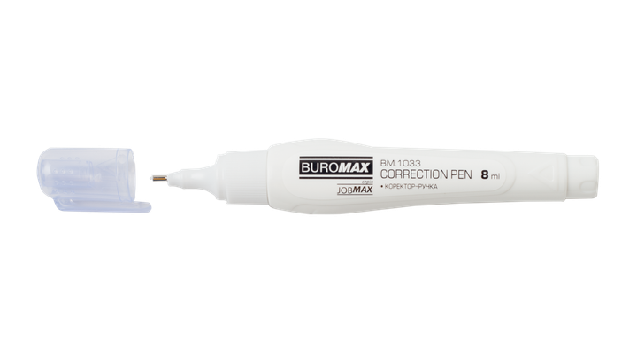 Корректор-ручка Buromax Jobmax 8мл с металлическим наконечником (BM.1033) - Фото 1 Корректор-ручка Buromax Jobmax 8мл с металлическим наконечником (BM.1033) - изображение 1