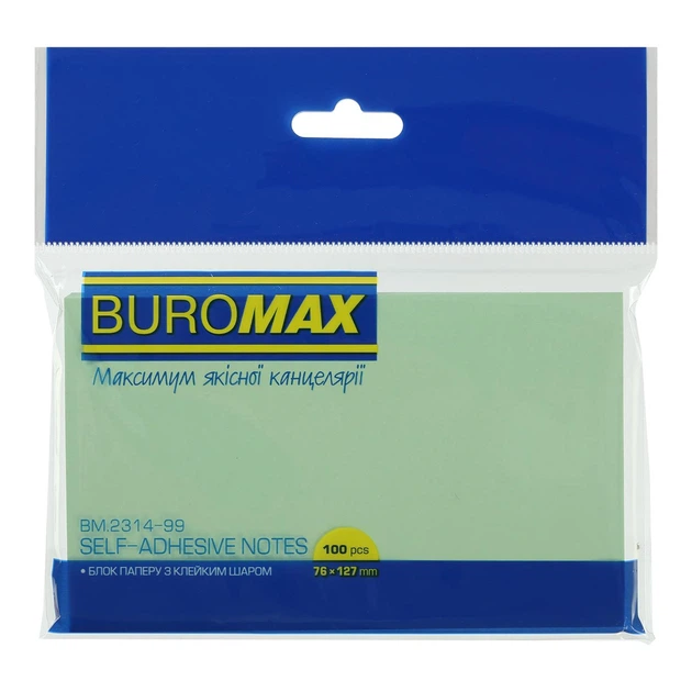 Блок для нотаток з клейким шаром Buromax 76х127мм 100 аркушів асорті (BM.2314-99) - Фото 4 Блок для нотаток з клейким шаром Buromax 76х127мм 100 аркушів асорті (BM.2314-99) - зображення 4
