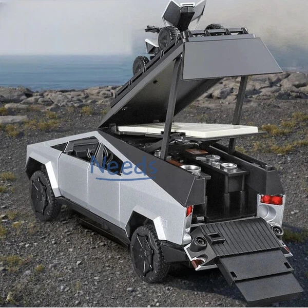 Машинка Tesla Cybertruck Camping металева колекційна моделька іграшка 16 см Сірий (1439807) - Фото 7 Машинка Tesla Cybertruck Camping металева колекційна моделька іграшка 16 см Сірий (1439807) - зображення 7