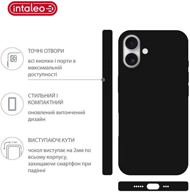 Чехол для смартфона Intaleo Silicone Case для Apple iPhone 17 Black (1283126630347) - изображение 4