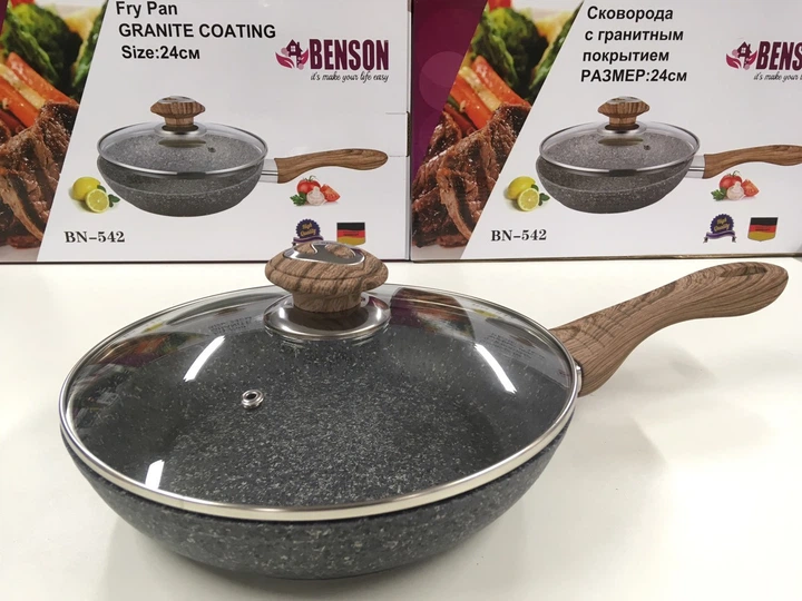 Сковорода з кришкою Benson BN-542, 24 см (4-976509131) - зображення 2