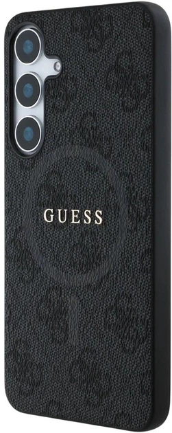 Панель Guess Leather 4G Colored Ring Classic Logo MagSafe для Samsung Galaxy S25 Plus Black (3666339449490) - зображення 2