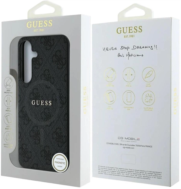 Панель Guess Leather 4G Colored Ring Classic Logo MagSafe для Samsung Galaxy S25 Plus Black (3666339449490) - зображення 8
