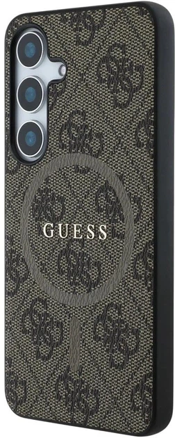 Панель Guess Leather 4G Colored Ring Classic Logo MagSafe для Samsung Galaxy S25 Plus Brown (3666339449513) - зображення 2