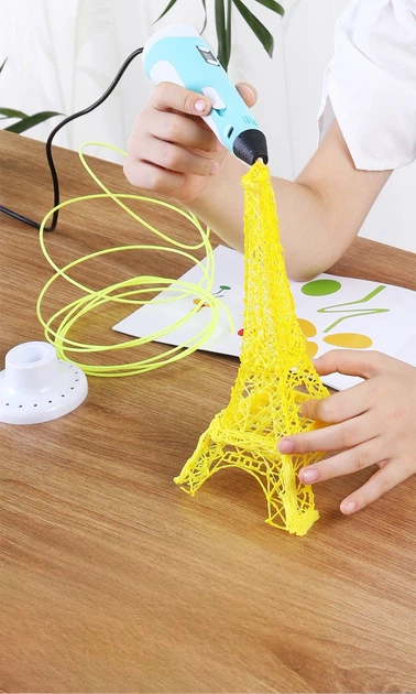 3D-ручка 3D PEN 3 с LCD дисплеем с набором PLA пластика 100м (5х20) Голубой - изображение 6