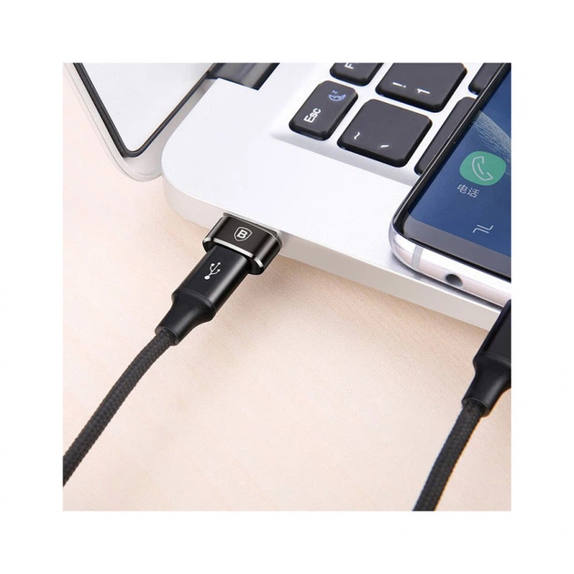 Перехідник USB 2.0 AF to USB-C black Baseus (CAAOTG-01) (341504) - зображення 5