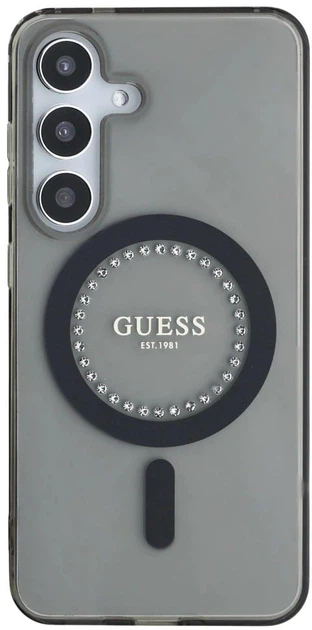 Панель Guess Rhinestones Printed Classic Logo MagSafe для Samsung Galaxy S25 Black (3666339449520) - зображення 3