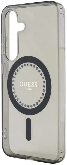 Панель Guess Rhinestones Printed Classic Logo MagSafe для Samsung Galaxy S25 Black (3666339449520) - зображення 5