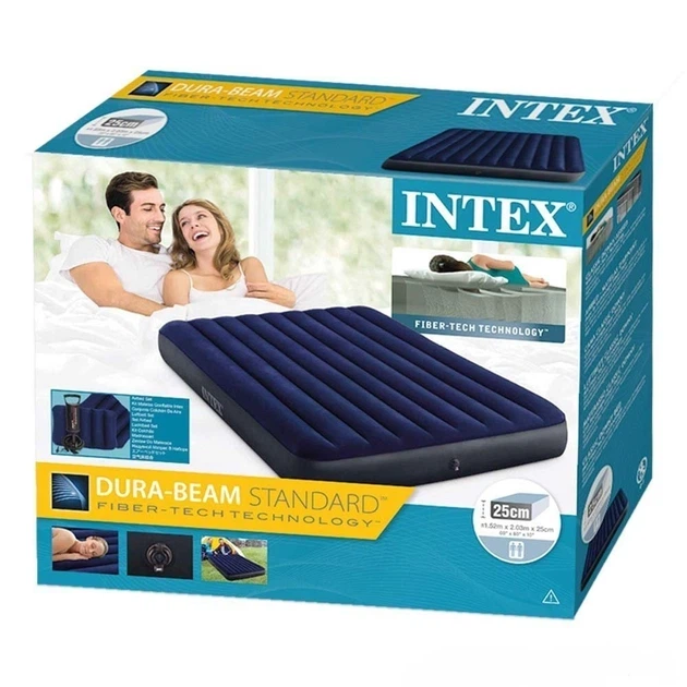 Надувной матрас с подушками и насосом Intex 152 х 203 х 25 см Синий (64765) - изображение 4