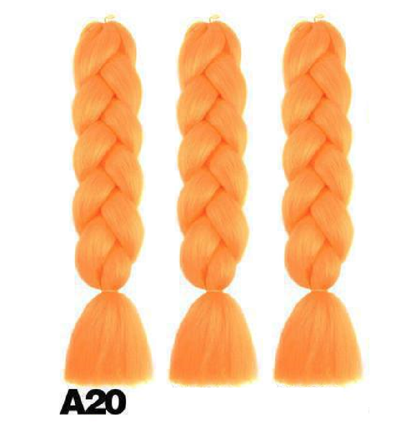 Канекалон Jumbo Braid однотонний помаранчевий коса довжина 60 см Вага 100 грам Термостійкий А20 - зображення 2
