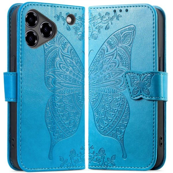 Чохол UniCase Butterfly Pattern для ZTE Blade A76 - Blue - Фото 1 Чохол UniCase Butterfly Pattern для ZTE Blade A76 - Blue - зображення 1