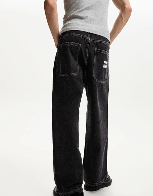 Джинси BERSHKA Loose Baggy Fit чорний 0334/534/800 30 - зображення 3