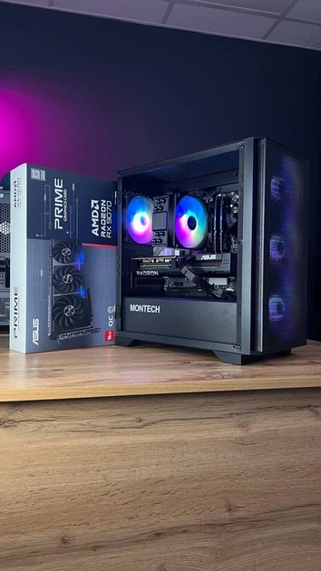 Сборка под заказ: игровой ПК Montech Air 1000 Premium Black Tower / AMD Ryzen 5 7500F (6 (12) ядер по 3.7 - 5.0 GHz) / 32 GB DDR5 / 1000 GB SSD M.2 / AMD Radeon RX 9070, 16 GB GDDR6, 256-bit / 750W - изображение 4