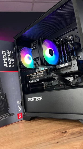 Сборка под заказ: игровой ПК Montech Air 1000 Premium Black Tower / AMD Ryzen 5 7500F (6 (12) ядер по 3.7 - 5.0 GHz) / 32 GB DDR5 / 1000 GB SSD M.2 / AMD Radeon RX 9070, 16 GB GDDR6, 256-bit / 750W - изображение 5