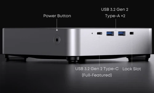Неттоп Chuwi AuBox 8745, Silver, Ryzen 7 8745HS (8x3.8-4.9 GHz), 16Gb DDR5 5600 MHz, 512Gb SSD NVMe, Radeon 780M, WiFi 6, Bluetooth 5.3, 2x2.5GLan, 2xType-C / 2xUSB 3.2 / 2xUSB 2.0, HDMI/DP, Windows 11 Pro, кріплення VESA у комплекті (CWI603) - Фото 4 Неттоп Chuwi AuBox 8745, Silver, Ryzen 7 8745HS (8x3.8-4.9 GHz), 16Gb DDR5 5600 MHz, 512Gb SSD NVMe, Radeon 780M, WiFi 6, Bluetooth 5.3, 2x2.5GLan, 2xType-C / 2xUSB 3.2 / 2xUSB 2.0, HDMI/DP, Windows 11 Pro, кріплення VESA у комплекті (CWI603) - изображение 4