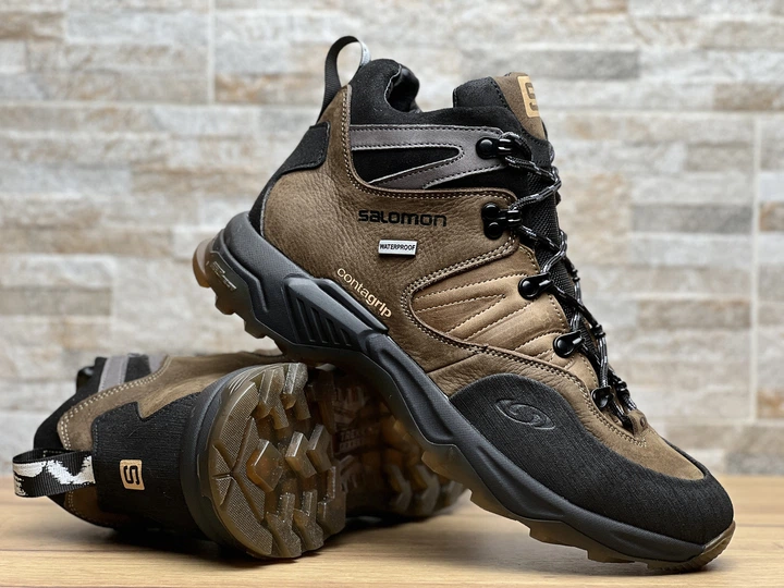Спортивные кожаные ботинки, кроссовки термо Salomon Contagrip Gore-Tex Coyote 41 (арт. 109975871) - Фото 7 Спортивные кожаные ботинки, кроссовки термо Salomon Contagrip Gore-Tex Coyote 41 (арт. 109975871) - изображение 7